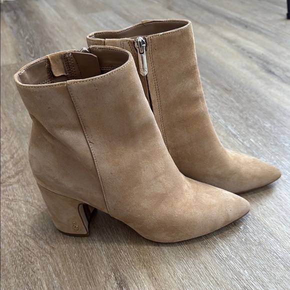 Sam Edelman Size 6.5 Tan Ankle Boots with Side Zipper - Picture 1 of 12